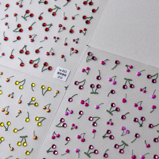 Juicy Cherry Nail Art Stickers Adhesive Stunning Sticker Decals TA211