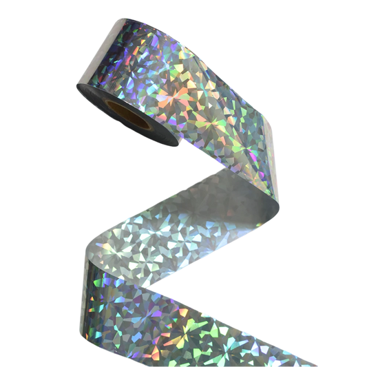 100m Crystal Holographic Silver Shattered Glass Nail Art Foil