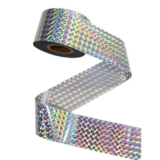 100m Holographic Shattered Glass Nail Transfer Foil - Geometric Diamond Pattern