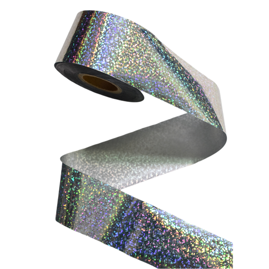 100m Holographic Silver Crushed Glitter Nail Foil Roll 838