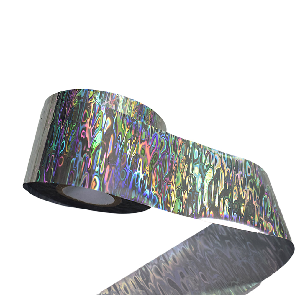 100m Oil Slick Holographic Nail Foil - Psychedelic Water Ripple Transfer Paper JK3
