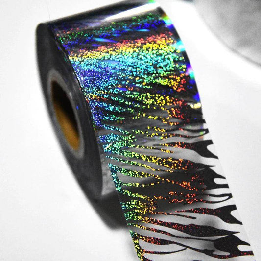 100meters Holographic Zebra Print Nail Transfer Foil Paper - Nail MAD