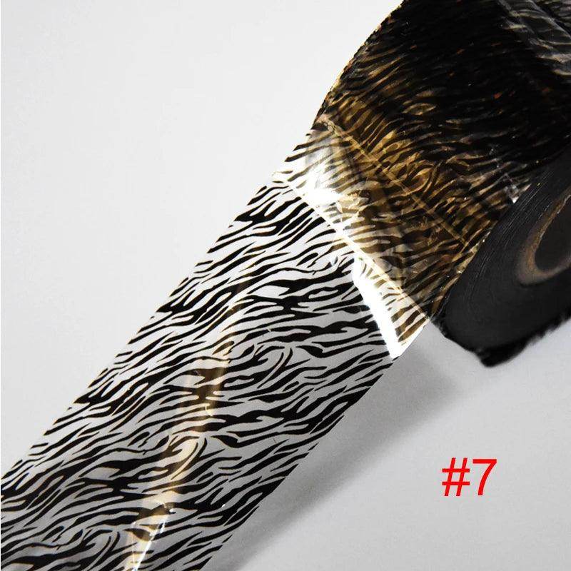 100meters Holographic Zebra Print Nail Transfer Foil Paper - Nail MAD