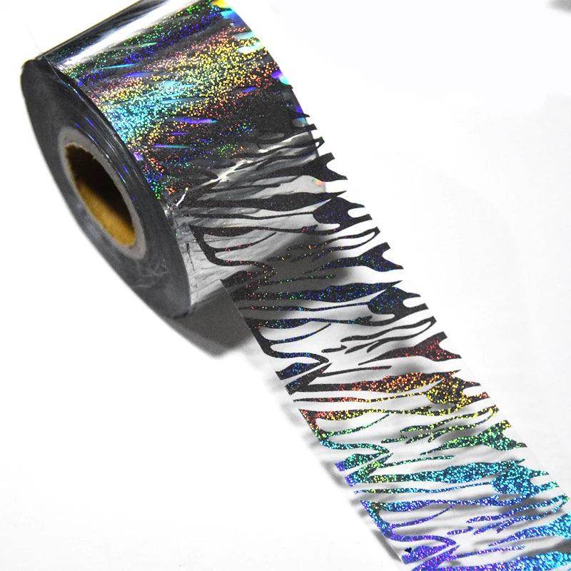 100meters Holographic Zebra Print Nail Transfer Foil Paper - Nail MAD