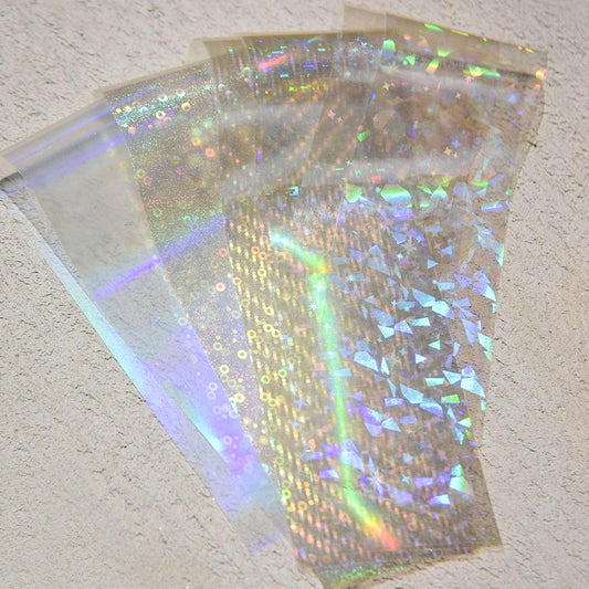 10rolls 50cm Clear Nail Art Transfer Foils Broken Glass Nail Transfer Paper