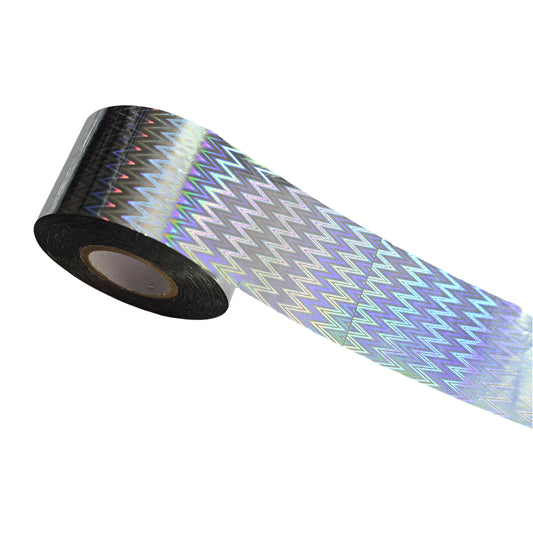 120m Holographic Chevron Nail Foil | Zigzag Laser Nail Art Transfer Foil Y061