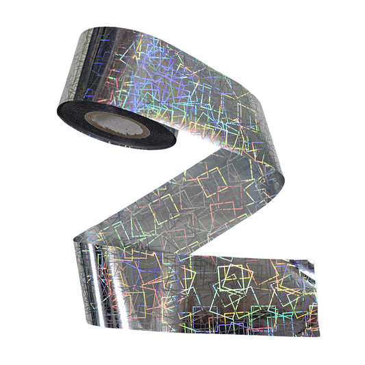 120m Holographic Geometric Frame Nail Foil | Abstract Square Line Nail Art Transfers 2017