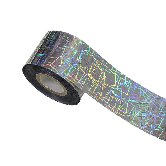 120m Holographic Geometric Frame Nail Foil | Abstract Square Line Nail Art Transfers 2017