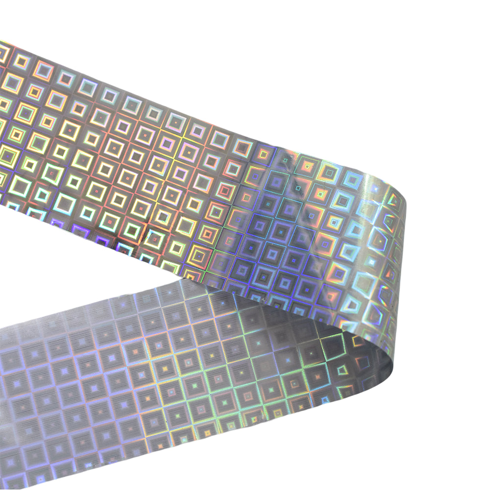 120m Holographic Grid Nail Foil | Geometric Square Nail Art Transfer WH04