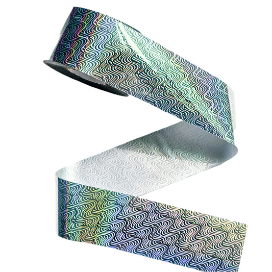 120m Holographic Liquid Swirl Nail Foil | Holo Wave Manicure Art Sticker