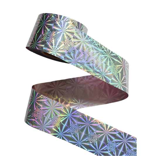 120m Holographic Snowflake Nail Art Foil | Shiny Laser Starburst Transfer Sticker 822