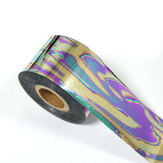 120m Iridescent Aura Agate Nail Foil | Psychedelic Marble Nail Art Transfers 2027