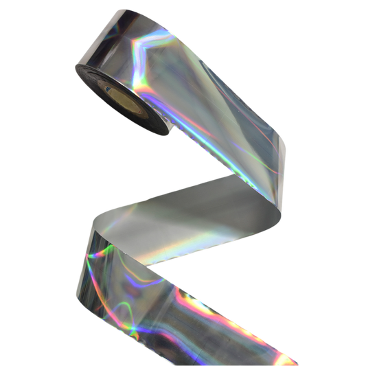 120m Laser Gold Silver Holographic Nail Foil - Chrome Effect Transfer for DIY Manicures