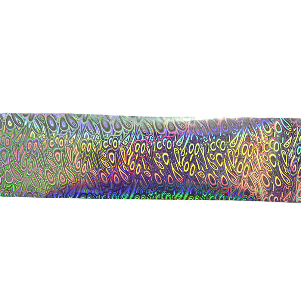 120m Psychedelic Swirl Holographic Nail Art Foil | Groovy Trippy Nail Transfers 2006