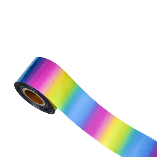 120m Rainbow Nail Foil - Metallic Chrome Effect Gradient Nail Art Transfer