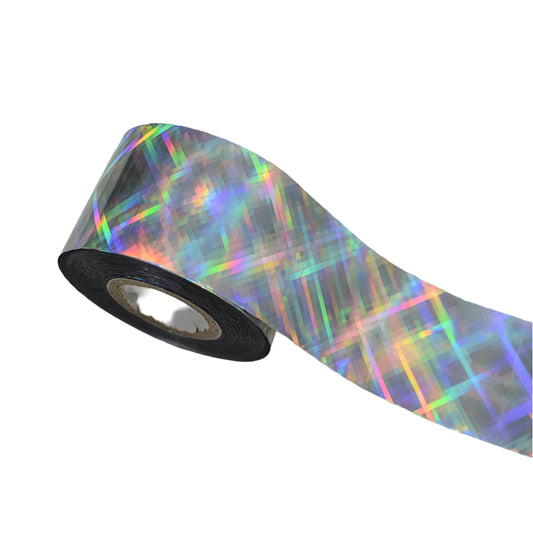 120m Shattered Holographic Nail Foil | Laser Silver Prism DIY Nail Art Transfer 2002