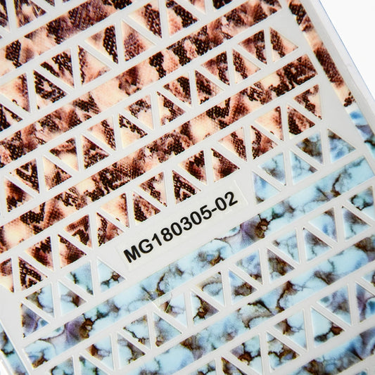 Snakeskin 3D Nail Art Stickers Marble Leopard Nail Sticker Decals