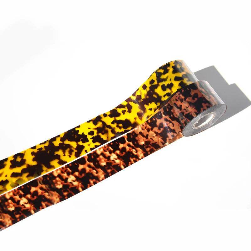 1roll 100M*4CM Tortoiseshell Nail Foils Amber Design Translucent Transfer Foil Film Wraps Nail Art Manicure DIY Decor - Nail MAD
