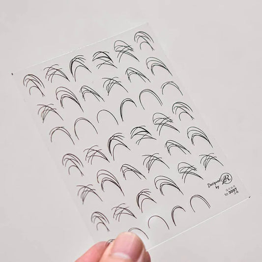 French Line Nail Art Stickers - Chic Abstract Metallic Decals to3007