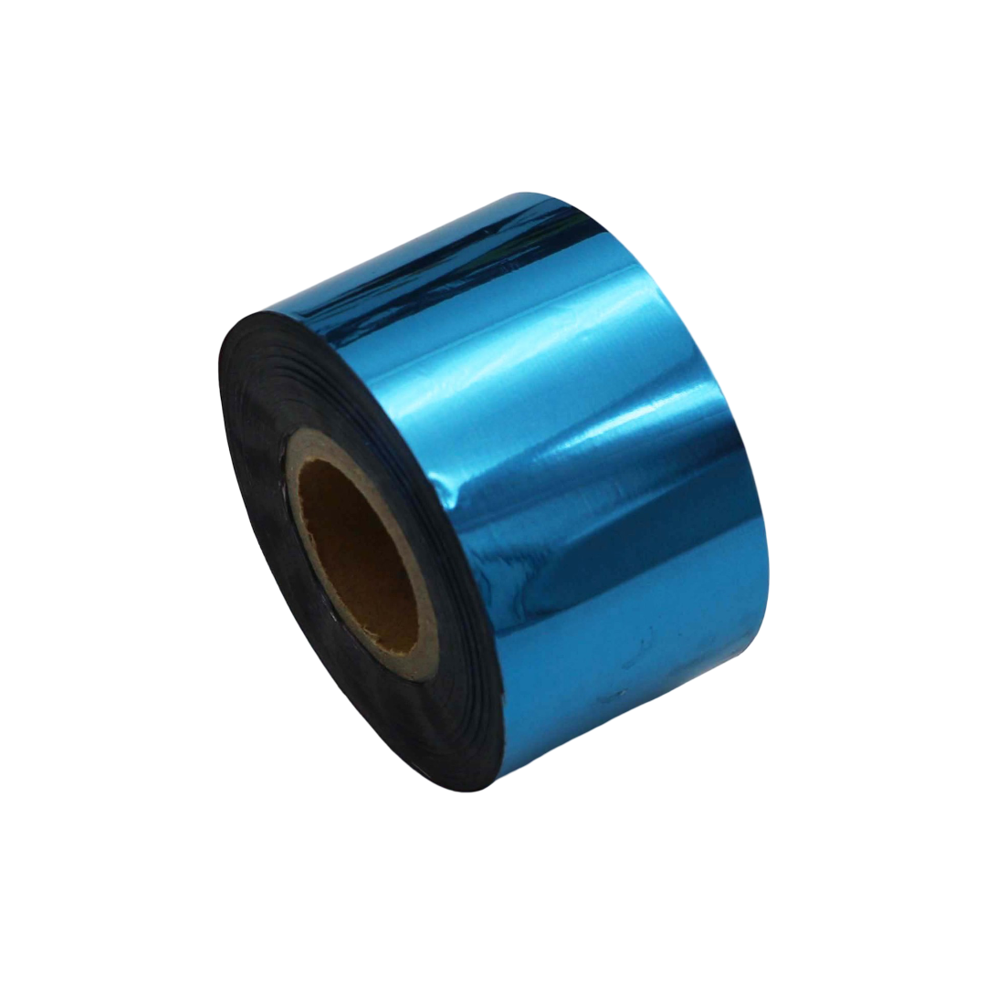 Blue Metallic Nail Foil Roll – 120m Chrome Transfer Foil for Nails