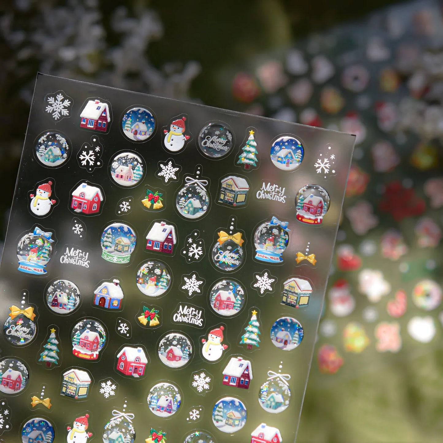 3D Christmas Nail Stickers | Winter Holiday Nail Art Decals for Festive Manicures