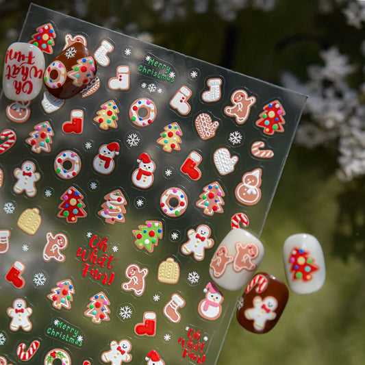 3D Christmas Nail Stickers | Winter Holiday Nail Art Decals for Festive Manicures to5333