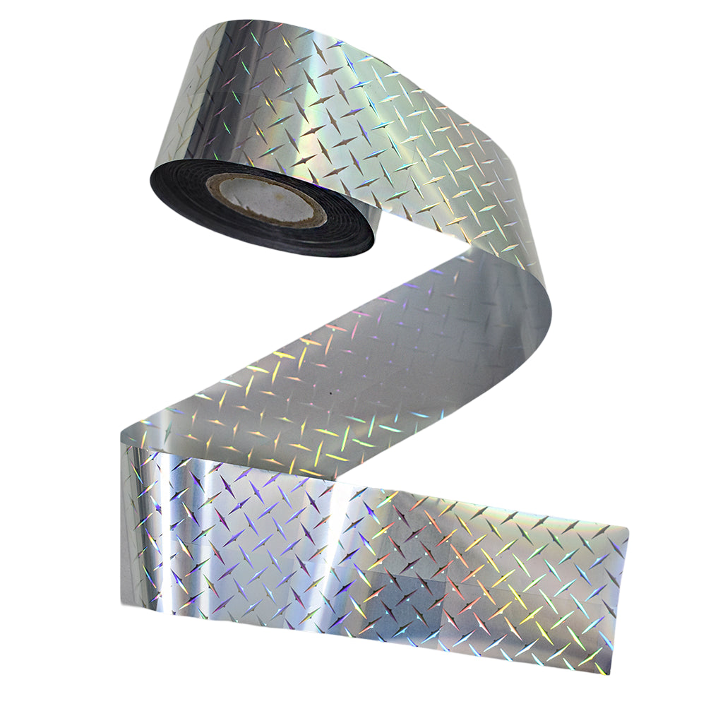 120m Holo Diamond Plate Nail Foil | Industrial Textured Nail Art Transfers 2030-1