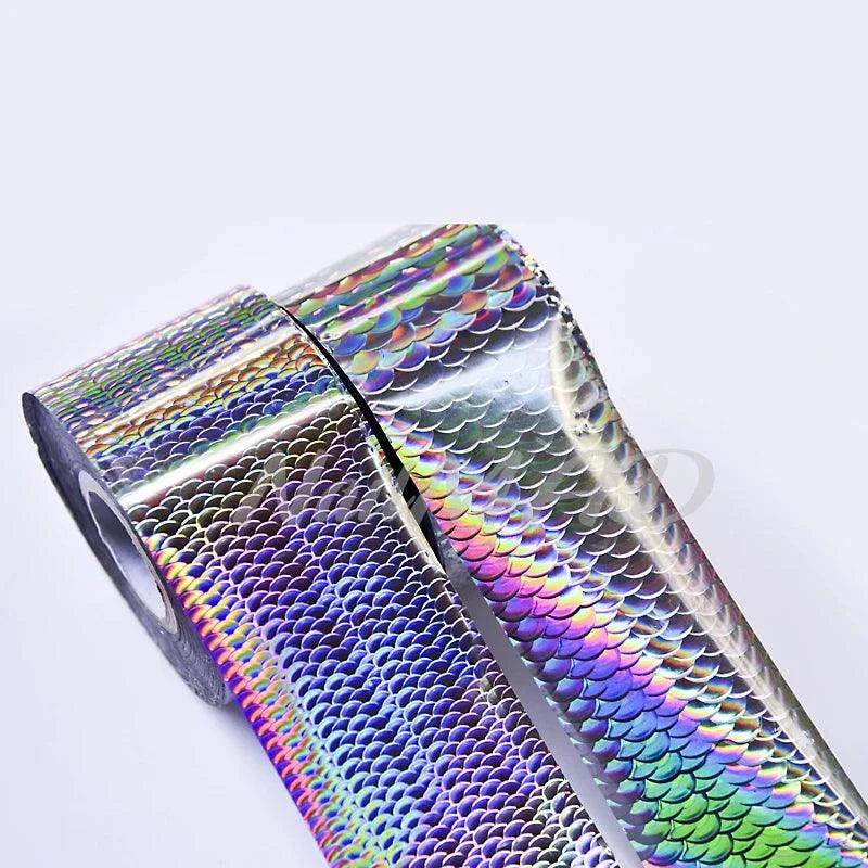 fish lure foil 1roll Fish Scale Transfer Foil Holographic Nail Art Foils Laser Silver Foil Decals Hot Stamping Foil for Fishing Lure DIY – Nail MAD
