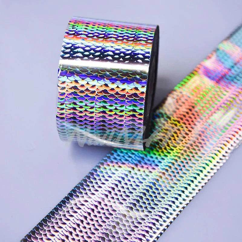 50/100m Fish Scale Nail Art Transfer Foil Decals - Nail MAD