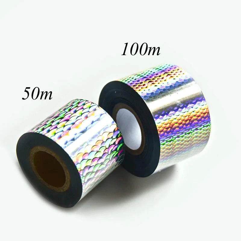 50/100m Fish Scale Nail Art Transfer Foil Decals - Nail MAD