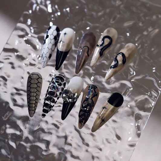 5D Black Snake Nail Sticker Snakeskin Sticker Decals M525