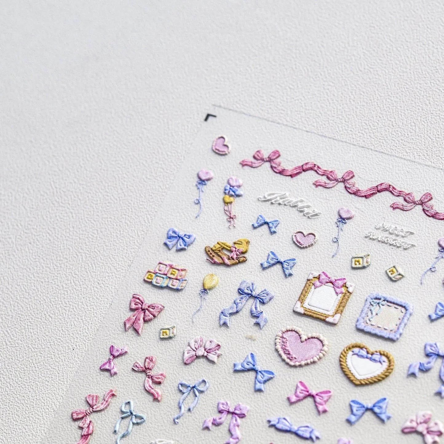 Colorful Bow-knot Nail Art Stickers Adhesive Embossed Bow Sticker Decals to2817