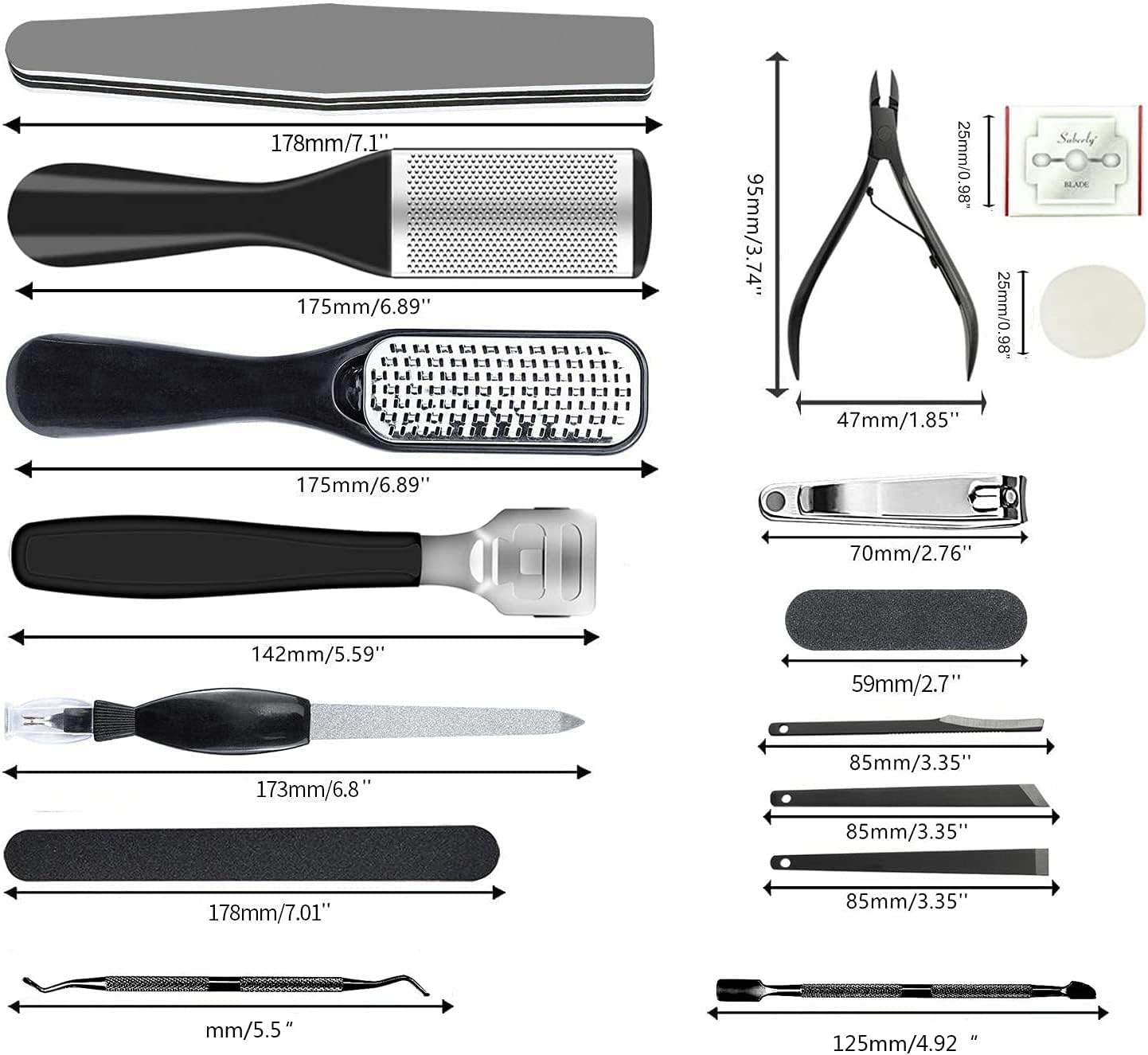 36 in 1 Pedicure Kit – Professional Foot Care Set with Rasp & Dead Skin Remover