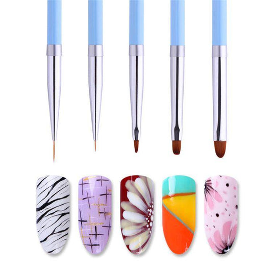 5pcs Nail Art Painting Liner Brush Set - Nail MAD