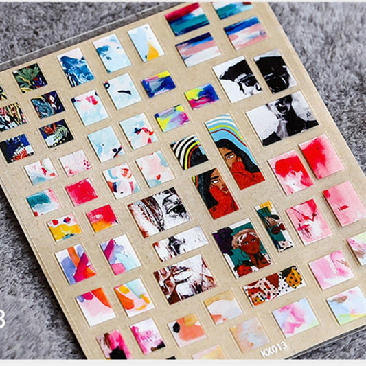 Abstract Women Nail Art Stickers Adhesive Slider Vintage Lady Sticker Decals