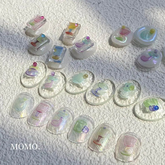Aurora Glass Cup Nail Art Stickers Adhesive Glaze Wine Cup Sticker Decals to4003