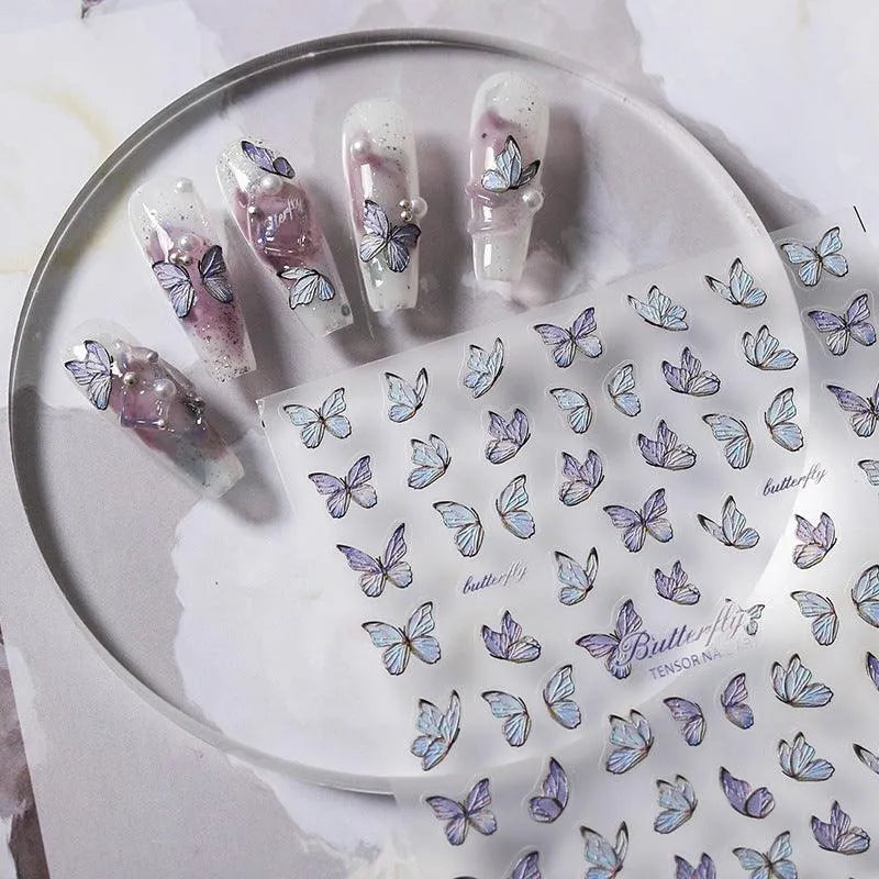 Butterfly Nail Art Stickers Butterfly Wings Adhesive Sticker Decals TS2540