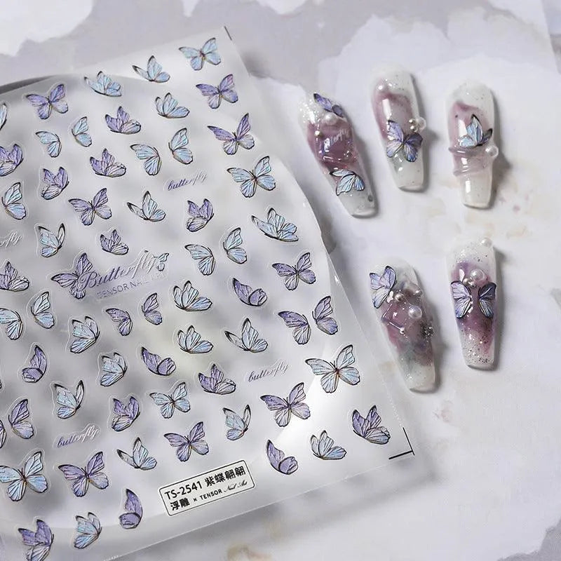 Butterfly Nail Art Stickers Butterfly Wings Adhesive Sticker Decals TS2540