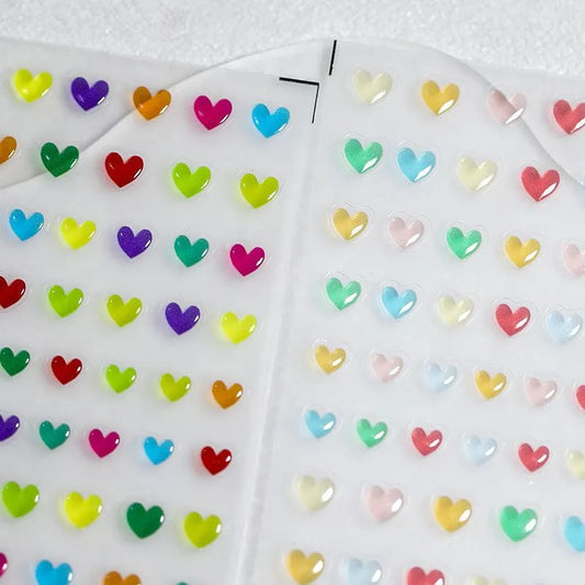 Candy Colors Love Heart Nail Art Stickers Adhesive Slider Jelly Stars Hearts Flower Sticker Decals