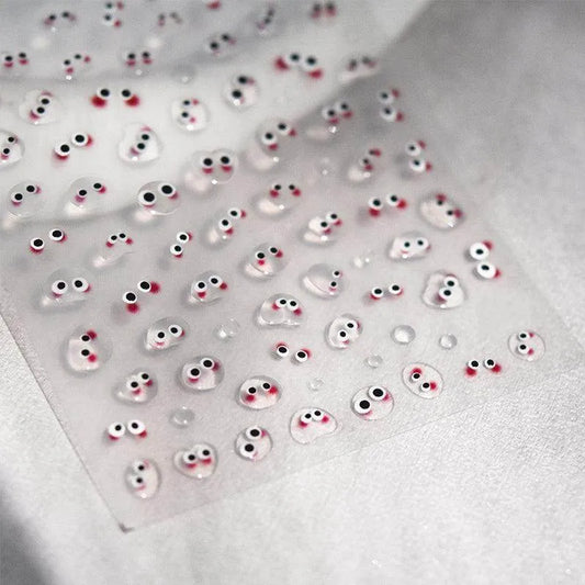 Cartoon Eyes Nail Art Stickers Adhesive Embossed Jelly Eyes Sticker Decals M173