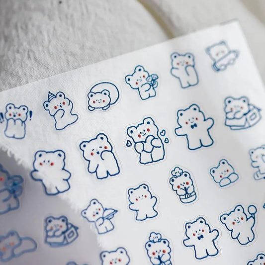 Cartoon Nail Art Stickers Adhesive Slider Cute Bear Embossed Sticker Decals TS723