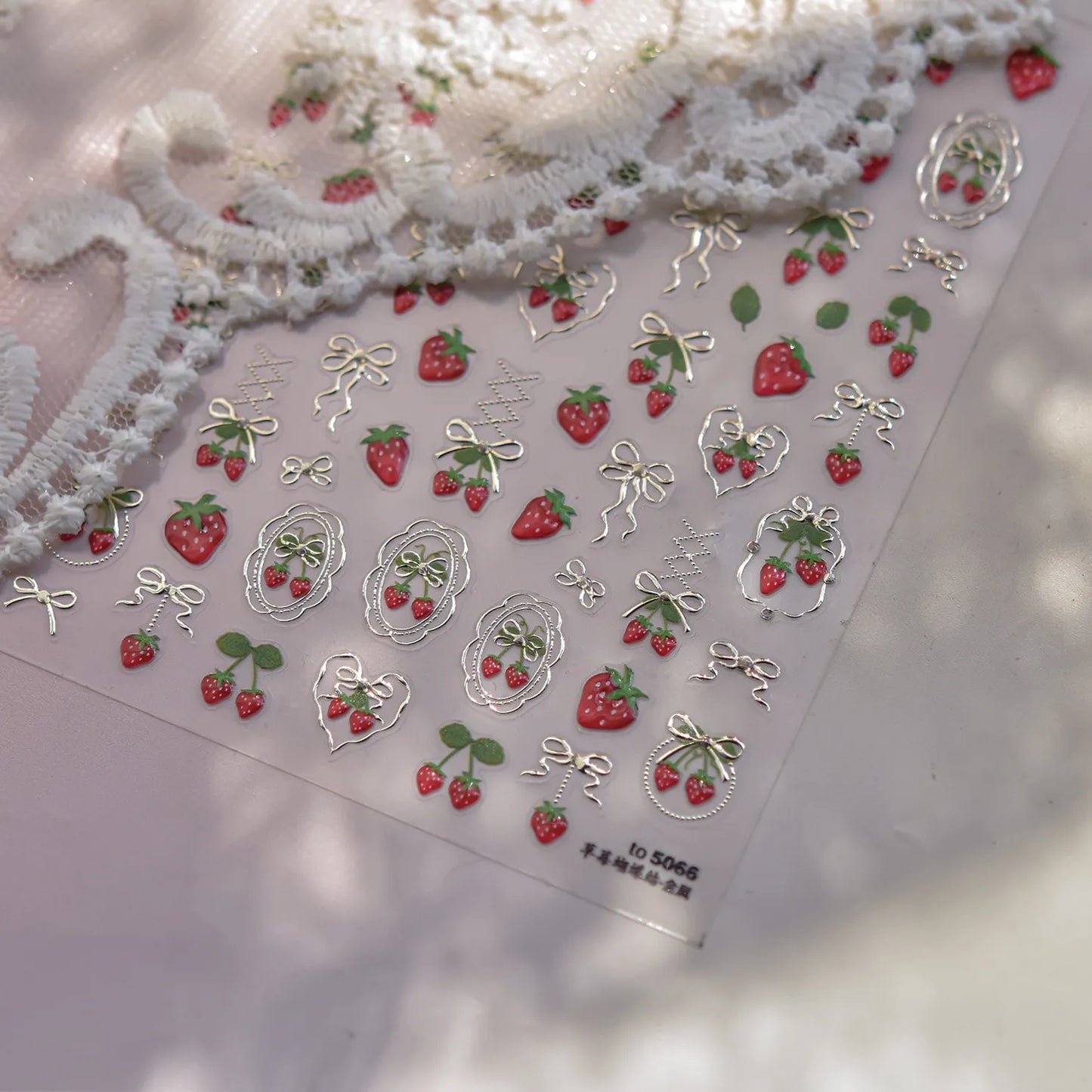 Cherry Nail Art Stickers Embossed Srawberry Sticker Decals to5068