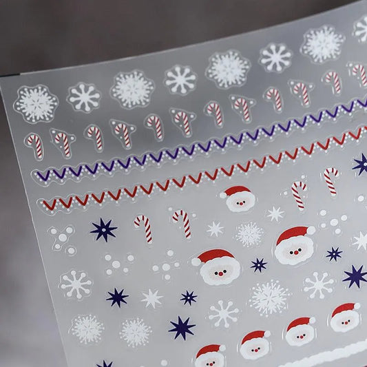 Christmas Nail Art Stickers 3D Adhesive Ginger Bread Men Sticker Decals TS1029