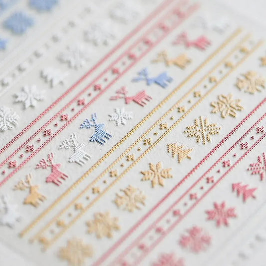 Christmas Snowflake Nail Art Stickers Winter Snowflakes Adhesive Sticker Decals TS269