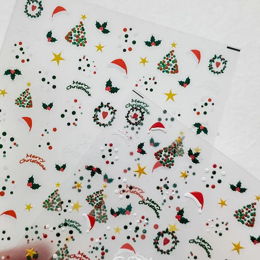 Christmas Tree Nail Art Stickers Adhesive Sticker Decals TS3258