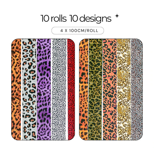 Abstract Amber Leopard Nail Foil Collection - 338