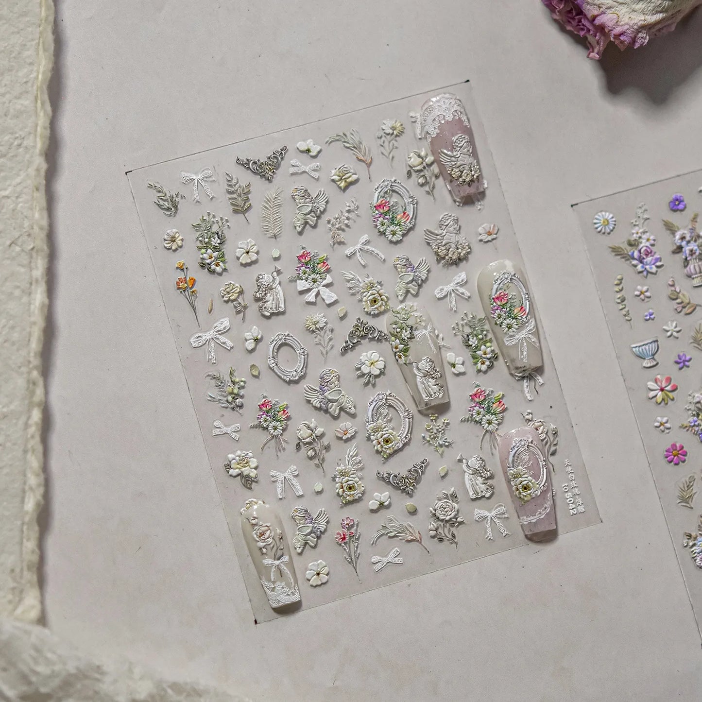 Coquette Angel & Floral 5D Nail Stickers