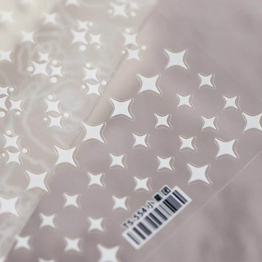 Cross Star Nail Art Stickers 3D Stars Adhesive Sticker Decals TS554