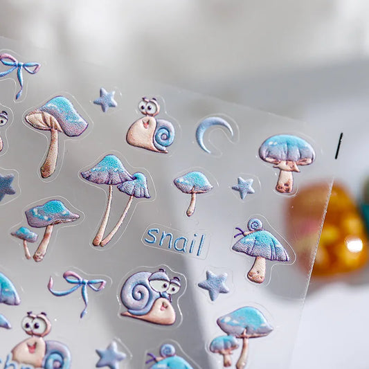 Cute 5D Mushroom Nail Stickers | Whimsical Fairy & Cottagecore Nail Art Decals TS1779