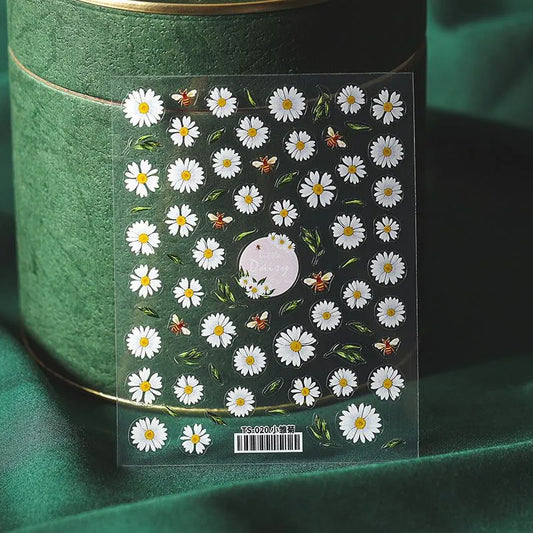 Daisy Flower Nail Art Stickers Floral Adhesive Sticker Decals TS020